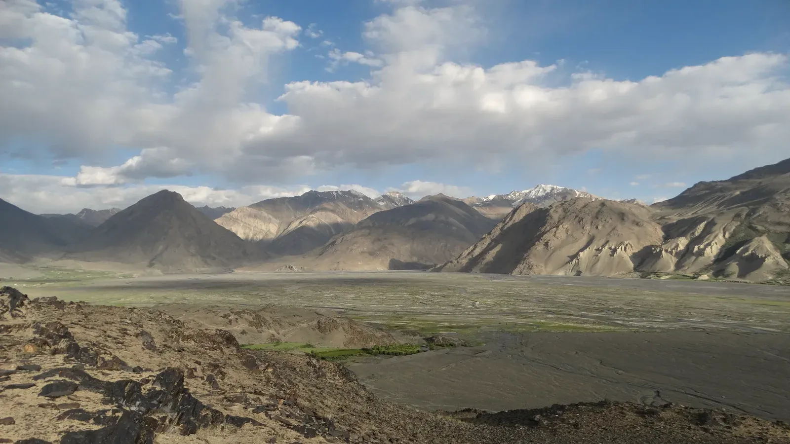 Broad valley and rugged mountain ranges in Afghanistan's Wakhan corridor